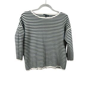 Eileen Fisher Organic Silk Interlock Stripe Pullover Sweater Size Small